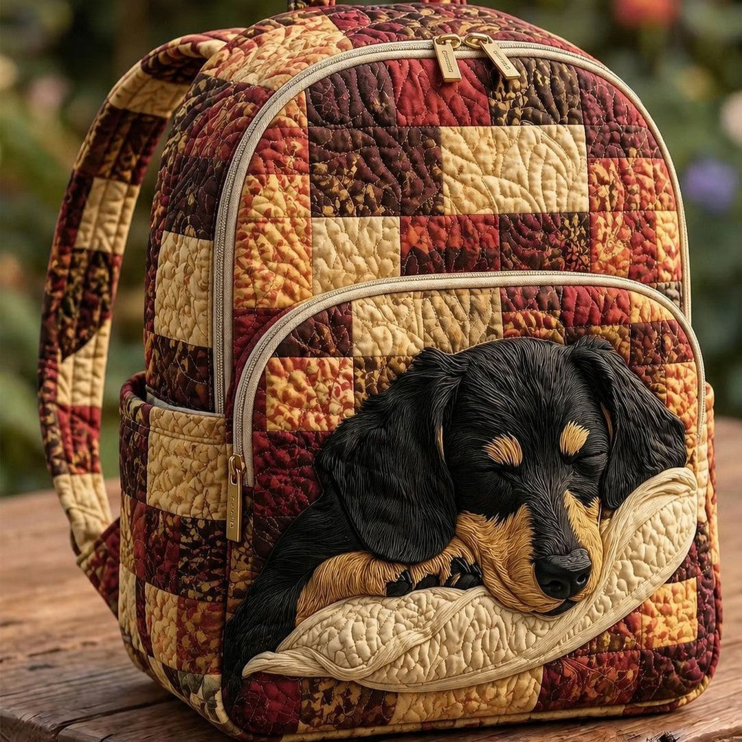 Manon - Dachshund Quilted Backpack