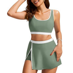 Roberta - Sporty Bikini with Skort — Green