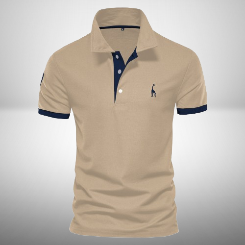 Marguerite - Polo Shirt with Contrast Trim — Khaki