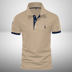 Marguerite - Polo Shirt with Contrast Trim — Khaki