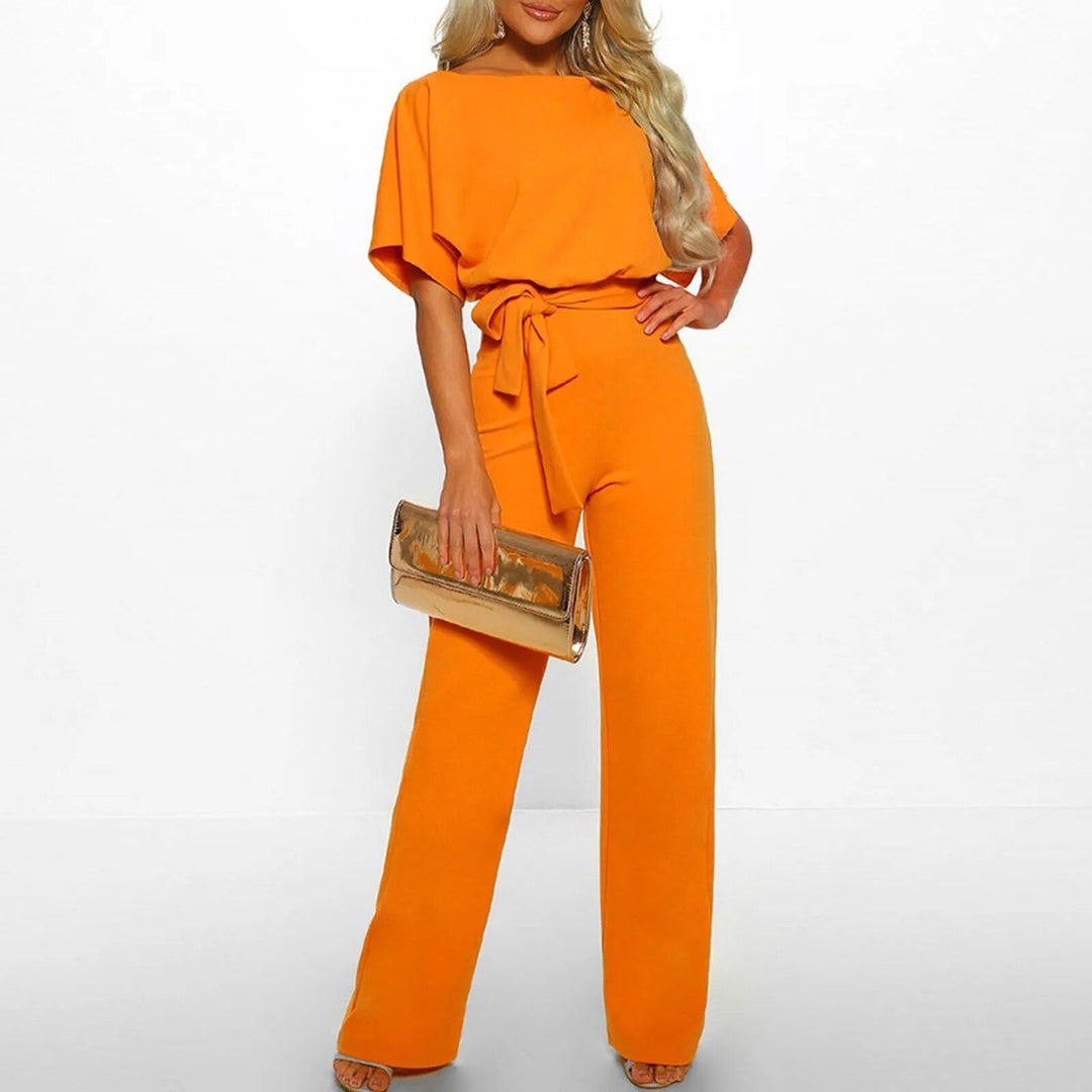 Evangeline - Belted Wide Leg Jumpsuit