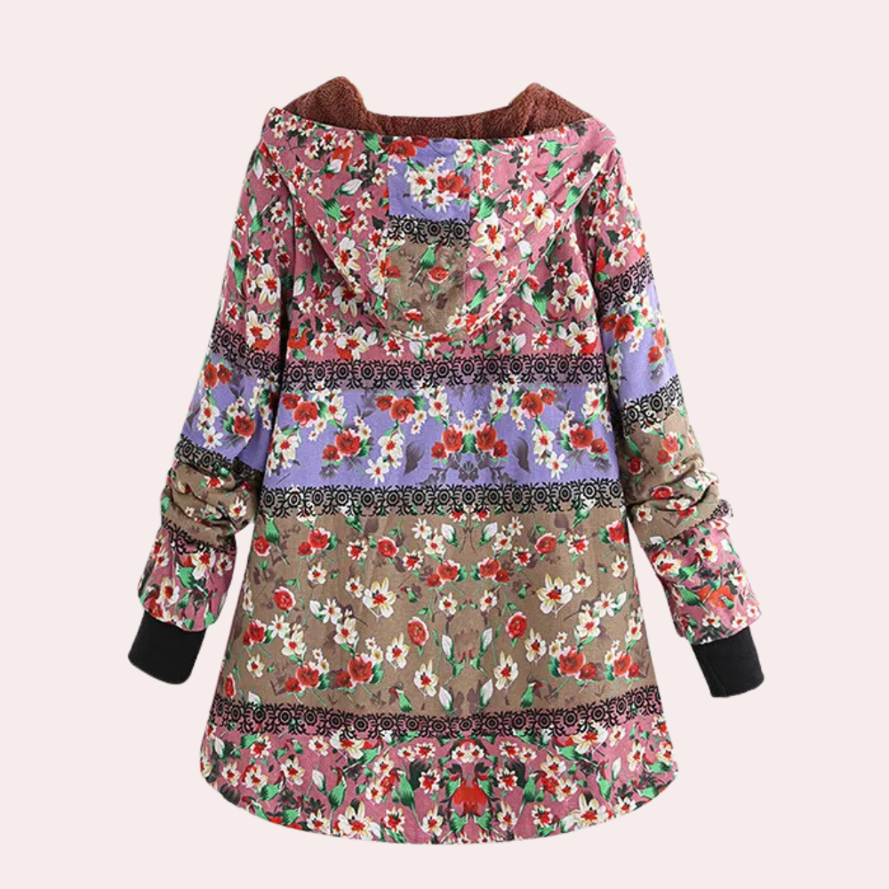 Valerie - Floral Print Fleece Lined Jacket