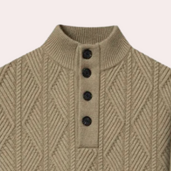 Michael - Cable Knit Henley Jumper