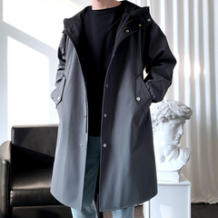 Raymond - Long Coat with Stand Collar — Grey