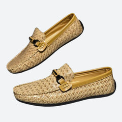 Otto - Woven Driving Loafers — Brown