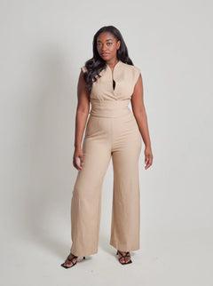 Isabella - Collared Wide Leg Jumpsuit