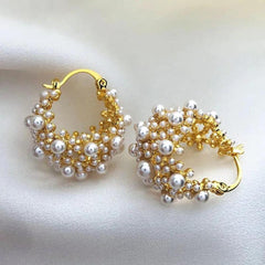 Alba - Vintage Pearl Cluster Earrings