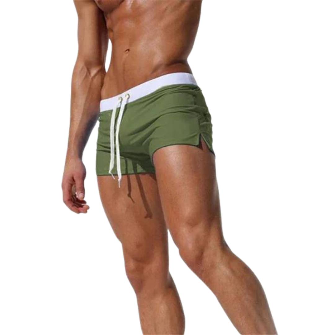 Wilhelmina - Short Swim Shorts — Olive Green