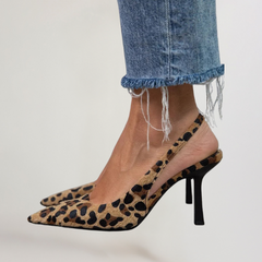 Morwenna - Leopard Slingback Heels