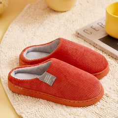 Arlette - Corduroy House Slippers — Orange Red