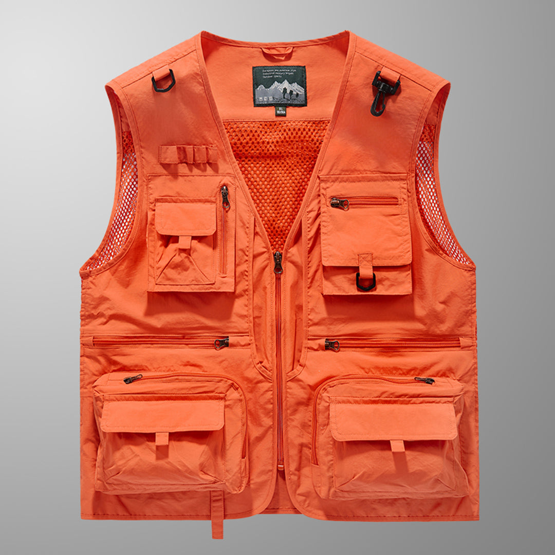 Tristan - Multi Pocket Utility Vest — Orange