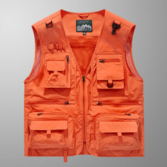 Tristan - Multi Pocket Utility Vest — Orange