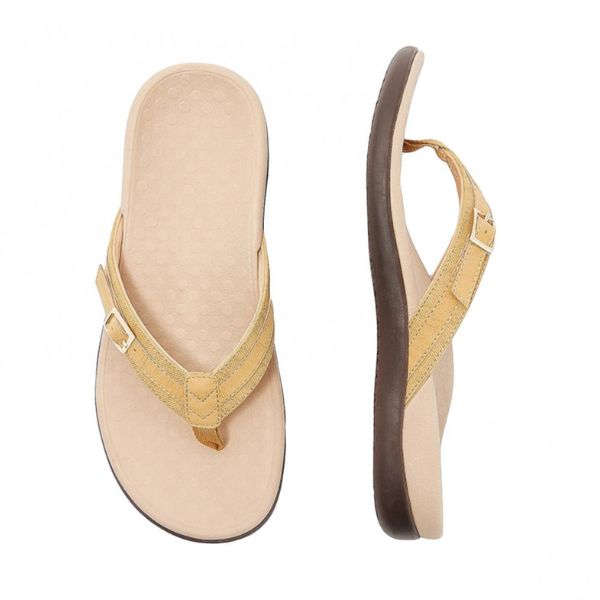 Veronica - Denim Toe Post Sandals — Yellow