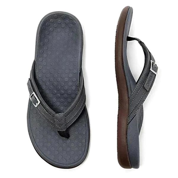 Veronica - Denim Toe Post Sandals — Black