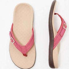 Veronica - Denim Toe Post Sandals — Pink