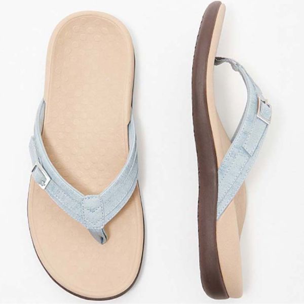 Veronica - Denim Toe Post Sandals