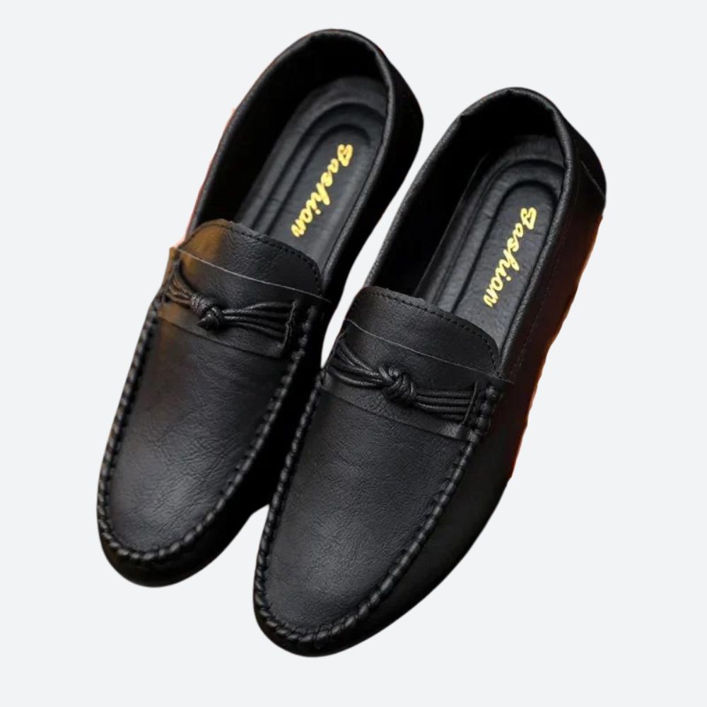 Preston - Leather Penny Loafers — Black