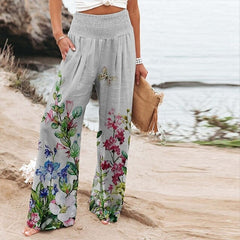 Kimberley - Linen Trousers with Embroidery — Multicoloured 2