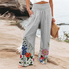 Kimberley - Linen Trousers with Embroidery — Multicoloured 1
