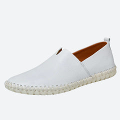 Sullivan - Leather Slip on Moccasins — White