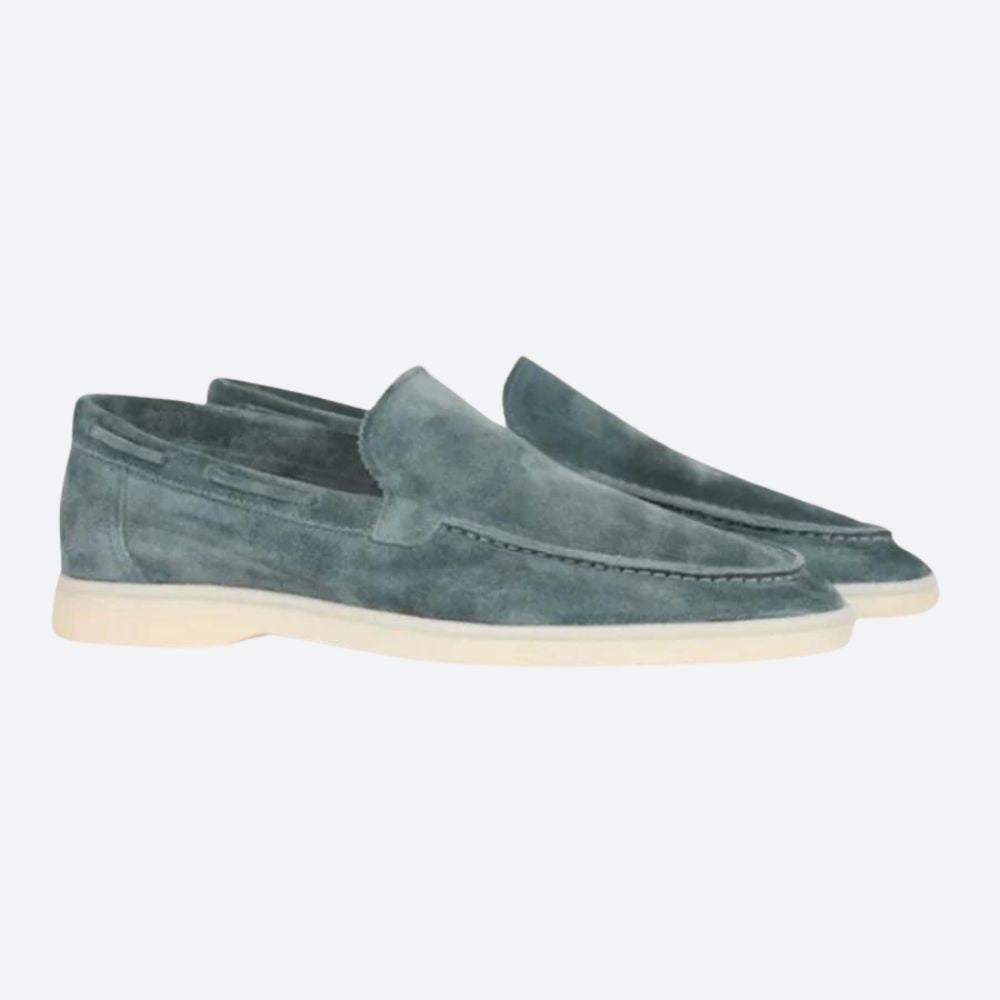 Peter - Suede Slip on Loafers — Turquoise