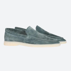 Peter - Suede Slip on Loafers — Turquoise