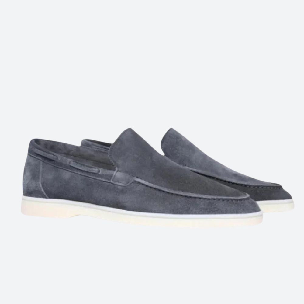 Peter - Suede Slip on Loafers — Dark grey