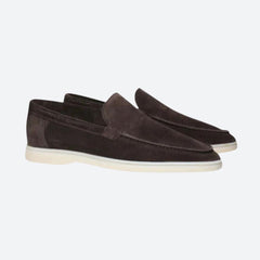 Peter - Suede Slip on Loafers — Dark brown