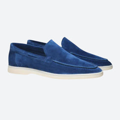 Peter - Suede Slip on Loafers — Dark blue