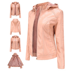 Roxanne - Hooded Faux Leather Jacket