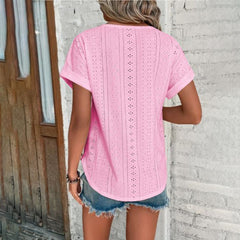 Constance - Eyelet Cap Sleeve Top