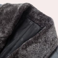 Wesley - Long Coat with Fur Collar
