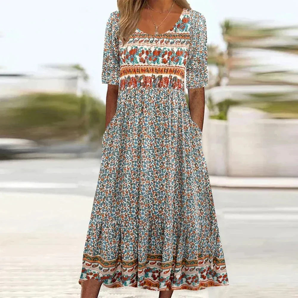 Charlotte - Boho Floral Tiered Maxi — Sunny Serenade