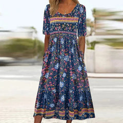 Charlotte - Boho Floral Tiered Maxi — Midnight Bloom