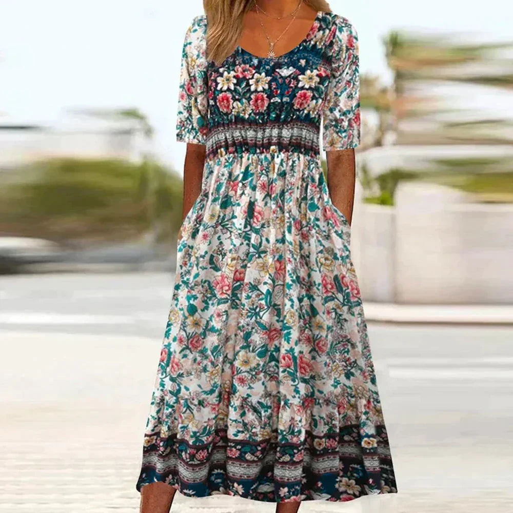 Charlotte - Boho Floral Tiered Maxi — Twilight Garden