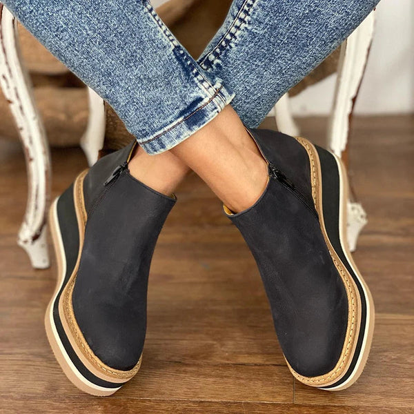 Marion - Platform Ankle Boots — Black