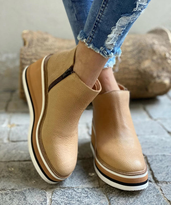 Marion - Platform Ankle Boots — Khaki