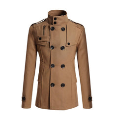 Warren - Double Breasted Wool Coat — Khaki