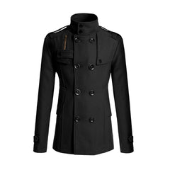 Warren - Double Breasted Wool Coat — Black