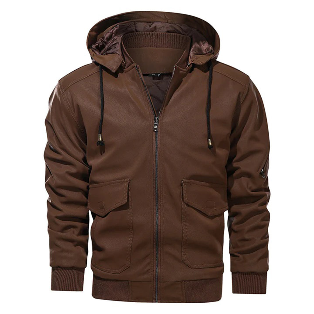 Darryl - Hooded Leather Jacket