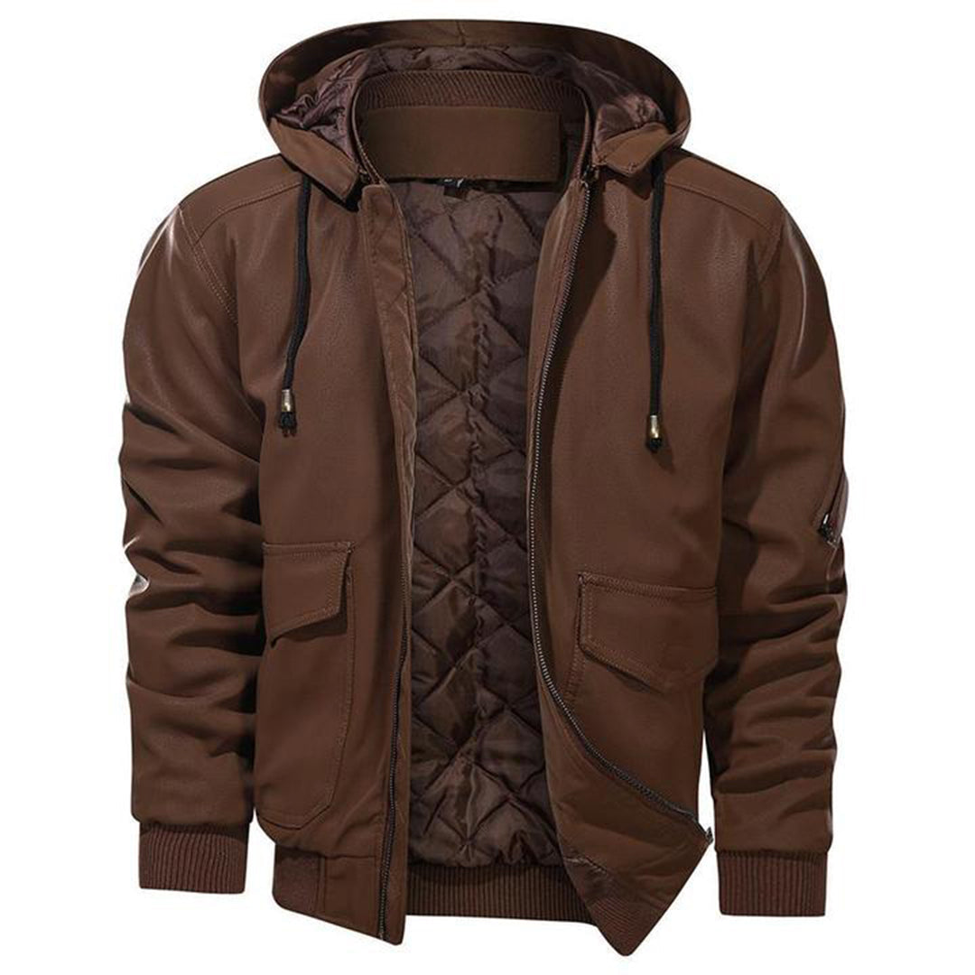 Darryl - Hooded Leather Jacket