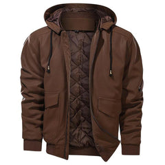 Darryl - Hooded Leather Jacket