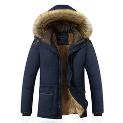 Rupert - Parka with Fur Trim Hood — Dark blue