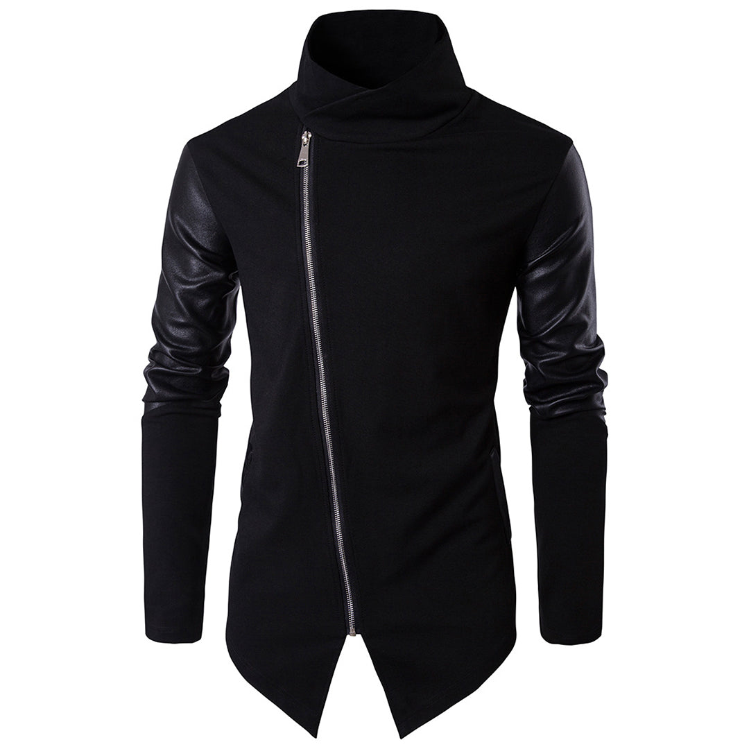 Frederick - Asymmetric Zip Cardigan — Black