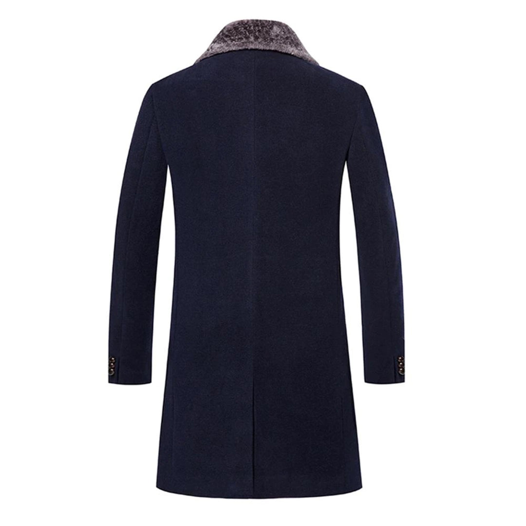 Douglas - Long Coat with Velvet Trim