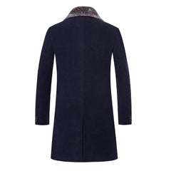 Douglas - Long Coat with Velvet Trim