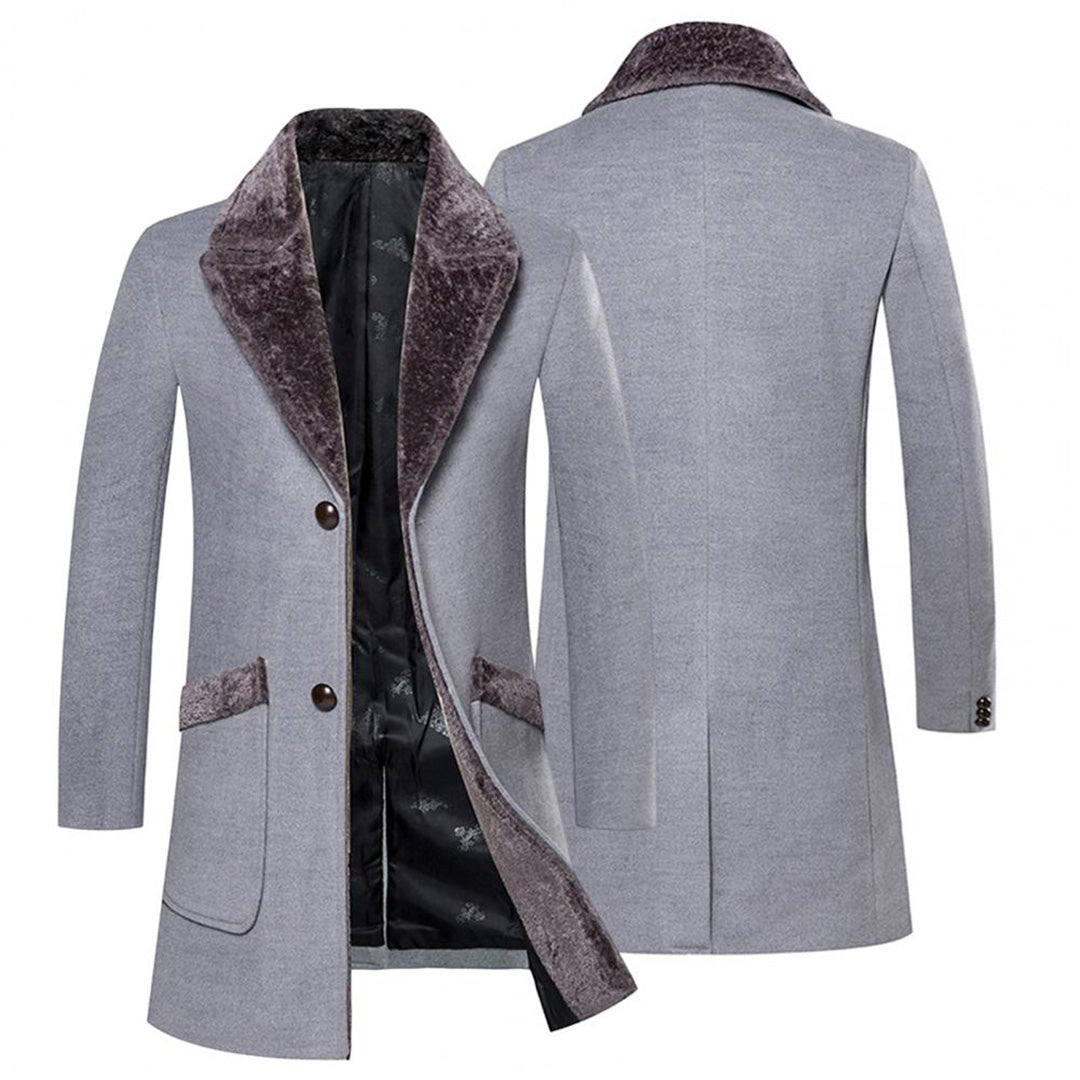 Douglas - Long Coat with Velvet Trim
