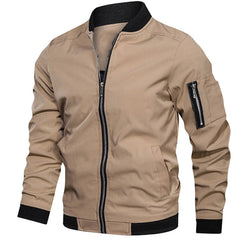 Warwick - Bomber Jacket with Contrast Trim — Khaki