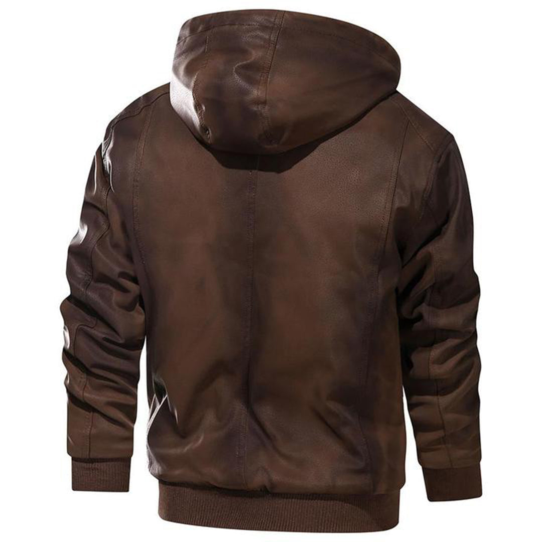 Darryl - Hooded Leather Jacket