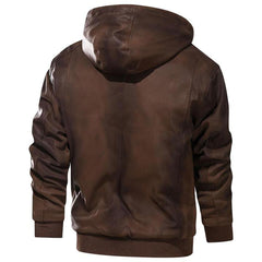 Darryl - Hooded Leather Jacket